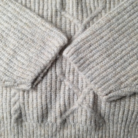 ASOS Women 14 Gray Grey Premium Lounge Cozy Cable Knit Pullover Hoodie Sweater - Picture 8 of 11